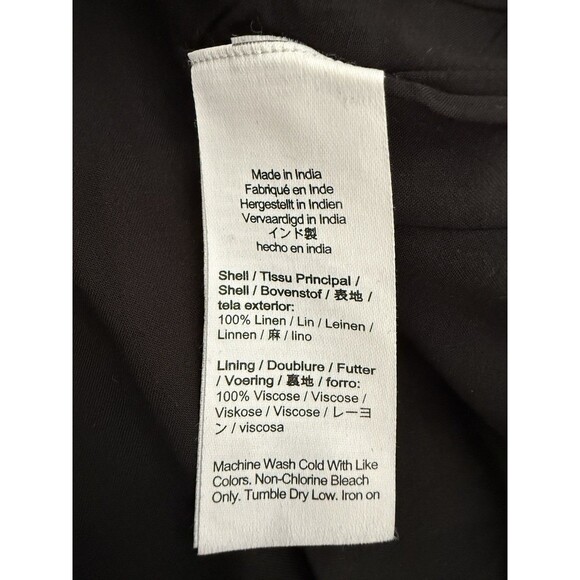 J Crew Claudia Black Linen Dress Women Size XL Mini Shift Gold Button Pockets - Picture 9 of 10